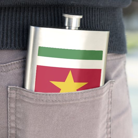 Suriname-Flagge Flachmann (Beispiel)