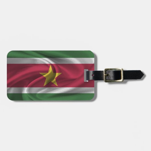 Suriname-Flagge Gepäckanhänger (Vorderseite horizontal)