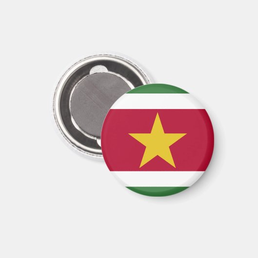 Suriname-Flagge Magnet (Vorderseite/Rückseite)
