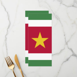 Suriname-Flagge Menükarte