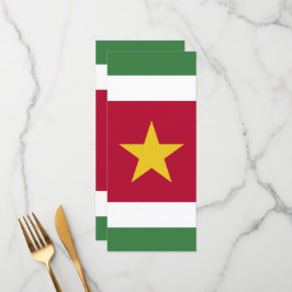 Suriname-Flagge Menükarte