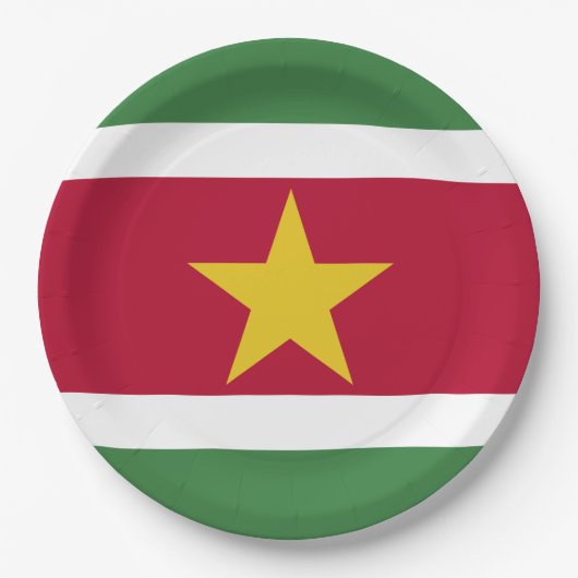 Suriname-Flagge Pappteller (Vorderseite)