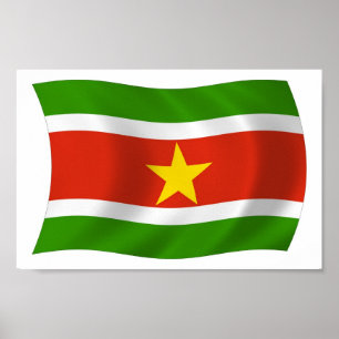 Suriname Flagge Poster Druck