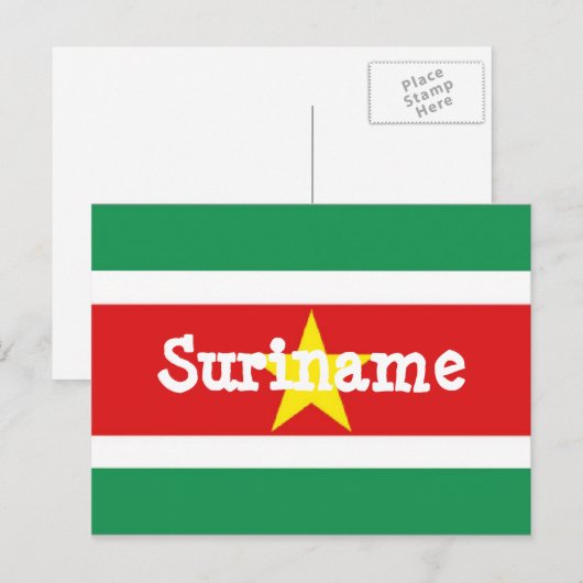 Suriname-Flagge Postkarte (Vorne/Hinten)