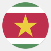 Suriname-Flagge Runder Aufkleber (Vorderseite)