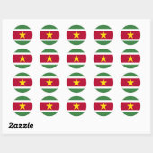 Suriname-Flagge Runder Aufkleber (Blatt)