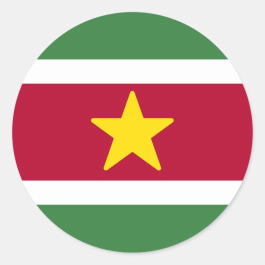Suriname-Flagge Runder Aufkleber (Vorderseite)