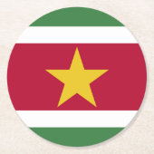 Suriname-Flagge Runder Pappuntersetzer (Vorderseite)