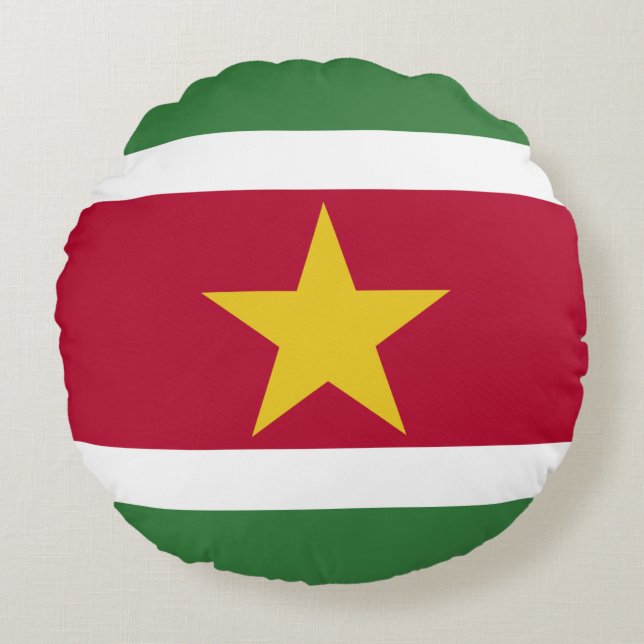 Suriname-Flagge Rundes Kissen (Vorderseite)