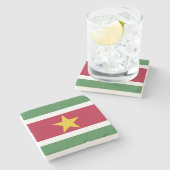 Suriname-Flagge Steinuntersetzer (Seitenansicht)