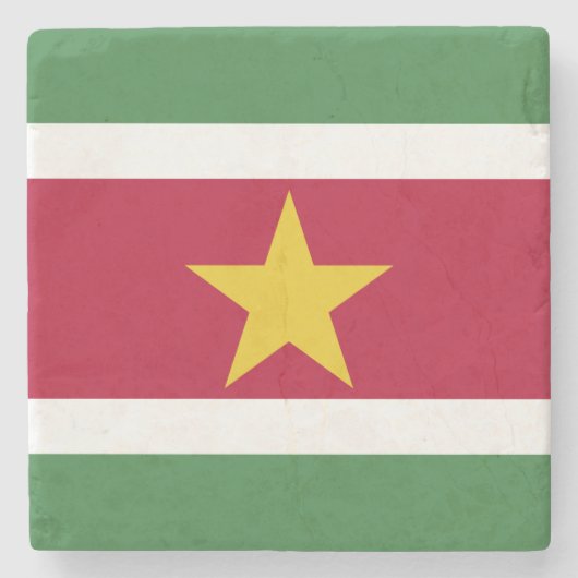 Suriname-Flagge Steinuntersetzer (Vorderseite)