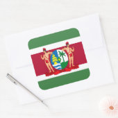 Suriname-Flagge und -Wappen, Flagge Surinams Quadratischer Aufkleber (Umschlag)