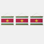 Suriname-Flagge Wandteppich Mit Holzrahmen (Dreifach)