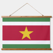Suriname-Flagge Wandteppich Mit Holzrahmen (Vorderseite 2)