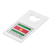 Suriname Geldkarten Flaschenöffner (Vorderseite Schrägansicht)