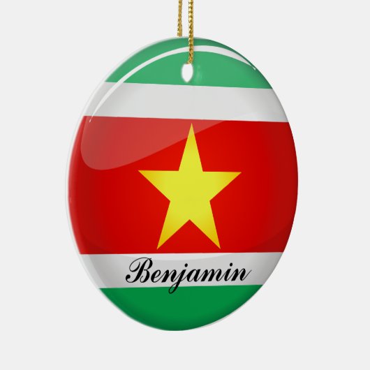Suriname Glossar Round Flag Keramik Ornament (Rechts)