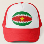 Suriname Gnarly Flag Hat Truckerkappe (Vorderseite)