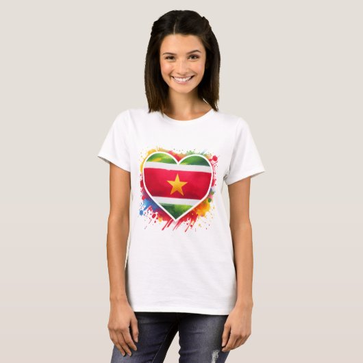 Suriname Heart T-Shirt (Vorne ganz)