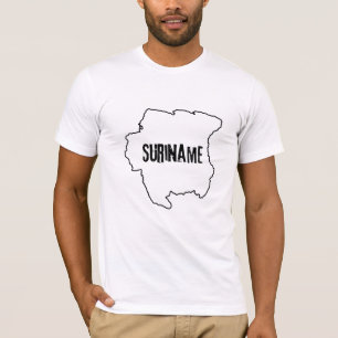 Suriname Länderkarte Surinamese Grenzlinie T-Shirt