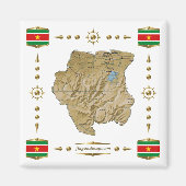 Suriname Map + Flags Magnet (Vorne)