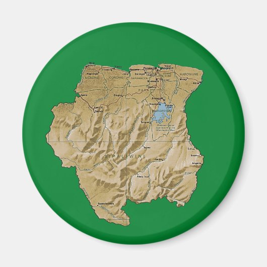 Suriname Map Magnet (Vorne)