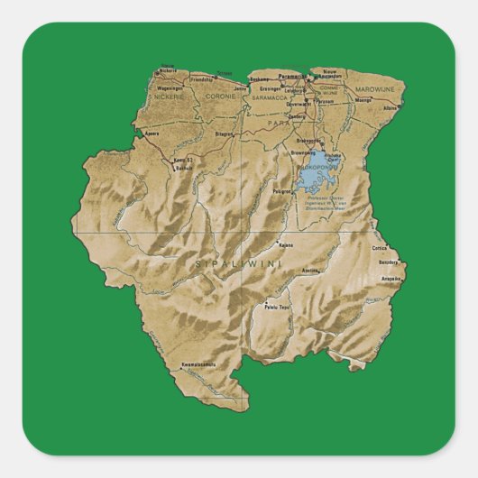 Suriname Map Sticker (Vorderseite)