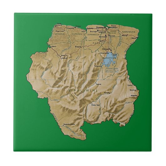 Suriname Map Tile Fliese (Vorderseite)