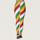 Suriname National Flag Colors Diagonal Strichen Leggings (Rückseite)