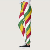 Suriname National Flag Colors Diagonal Strichen Leggings (Links)