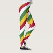Suriname National Flag Colors Diagonal Strichen Leggings (Rechts)