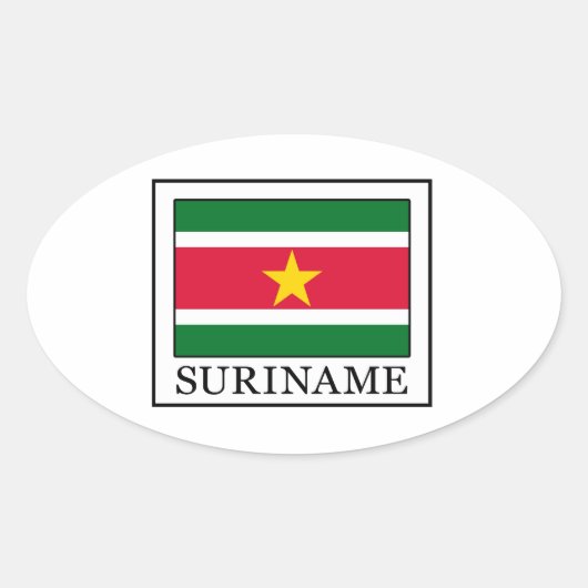 Suriname Ovaler Aufkleber (Vorderseite)
