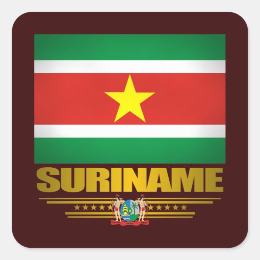 "Suriname Pride" Quadratischer Aufkleber (Vorderseite)
