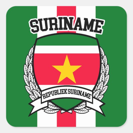 Suriname Quadratischer Aufkleber (Vorderseite)