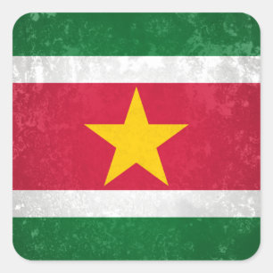 Suriname Quadratischer Aufkleber
