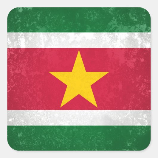 Suriname Quadratischer Aufkleber (Vorderseite)