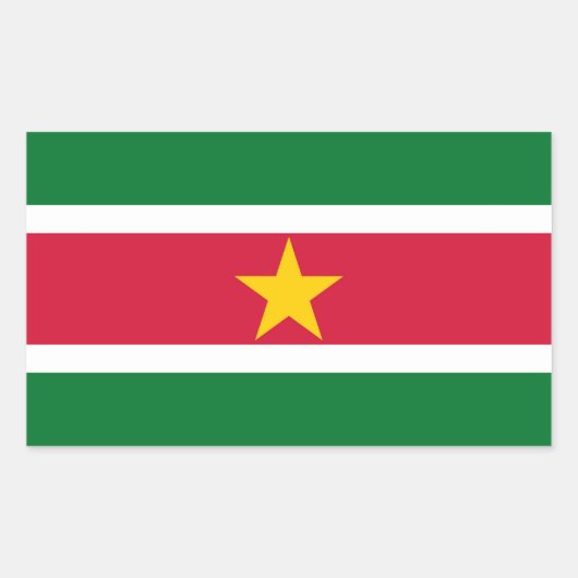 SURINAME RECHTECKIGER AUFKLEBER (Vorderseite)
