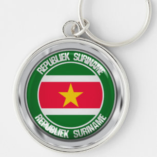 Suriname Round Emblem Schlüsselanhänger