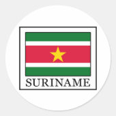 Suriname Runder Aufkleber (Vorderseite)