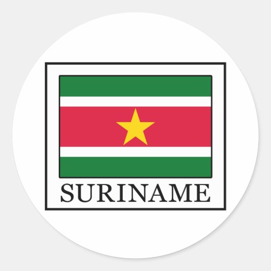 Suriname Runder Aufkleber (Vorderseite)
