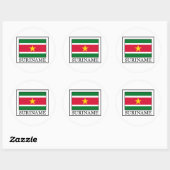 Suriname Runder Aufkleber (Blatt)