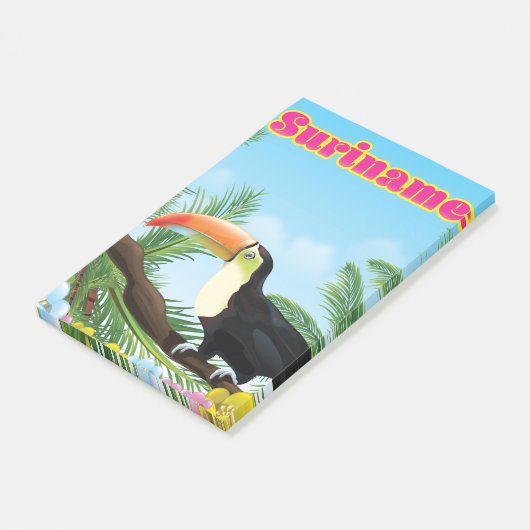 Suriname Südamerikanisches Paradies Reiseplakat Post-it Klebezettel (angewinkelt)