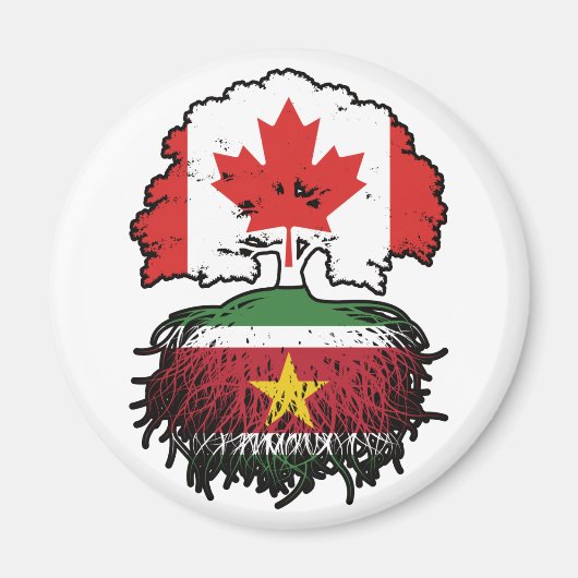 Suriname Surinamese Kanada Tree Roots Magnet (Vorne)