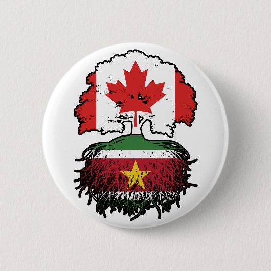 Suriname Surinamese Kanadier Kanada Baumwurzeln Button (Vorderseite)