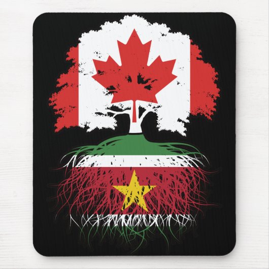 Suriname Surinamese Kanadier Kanada Baumwurzeln Mousepad (Vorne)