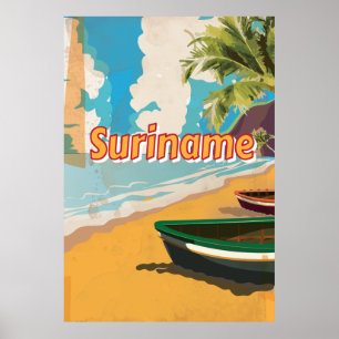 Suriname Vintager Urlaub Poster