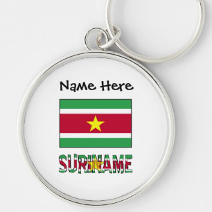 Surinamese Flag and Suriname Personalized Schlüsselanhänger