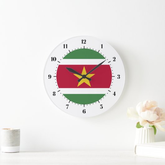 Surinamische Flagge Große Wanduhr (Zuhause)