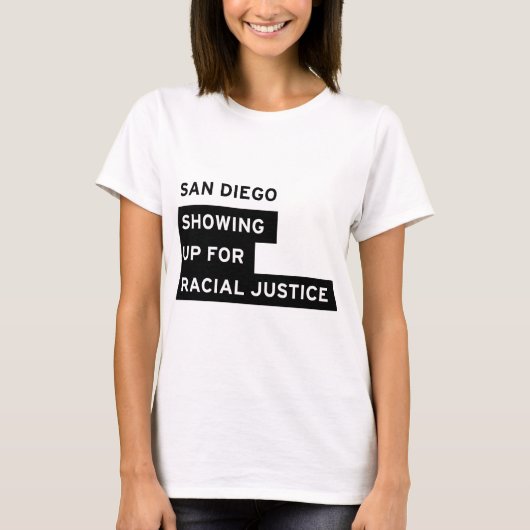 SURJ San Diego Logo-Abnutzung T-Shirt (Vorderseite)