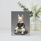 Surly Rabbit Porcelain Figurine Postkarte (Stehend Vorderseite)