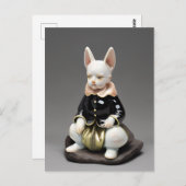 Surly Rabbit Porcelain Figurine Postkarte (Vorne/Hinten)